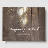 Firefly Lights Mason Jar Rustic Wedding Gästebuch (Vorderseite)