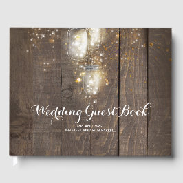 Firefly Lights Mason Jar Rustic Wedding Gästebuch