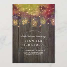 Firefly Lights und Mason Jars Rustikales Brautpart Einladung