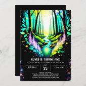 Firefly Magic Enchanted Woods Geburtstag Einladung (Vorne/Hinten)