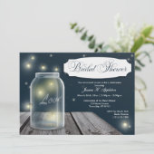 Firefly Mason Jar Bridal Einladungen (Stehend Vorderseite)