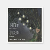 Firefly Mason Jar Oak Tree Wedding Napkins Serviette (Vorderseite)