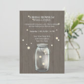 Firefly Mason Jar Rustic Country Couples Dusche Einladung (Stehend Vorderseite)