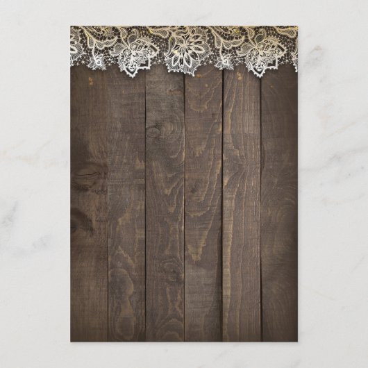 Firefly Mason Jars Rustic Wedding Information Begleitkarte (Rückseite)