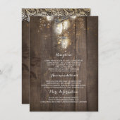 Firefly Mason Jars Rustic Wedding Information Begleitkarte (Vorne/Hinten)