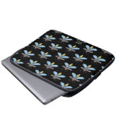 Firefly (Muster schwarz) - Laptop-Sieb Laptopschutzhülle (Vorne Knopf)