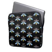 Firefly (Muster schwarz) - Laptop-Sieb Laptopschutzhülle (Vorderseite Links)