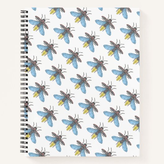 Firefly (Muster weiß) - Notebook Notizblock (Vorderseite)