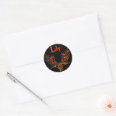 FireFly Red Flame Butterfly Design Runder Aufkleber (Umschlag)