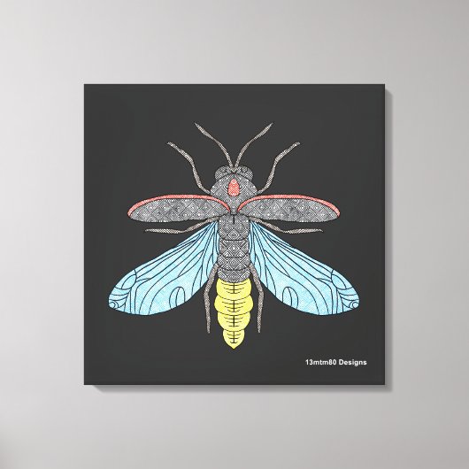 Firefly (schwarz) - Canvas Print Leinwanddruck (Vorderseite)