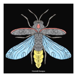 Firefly (schwarz) - Foto Print