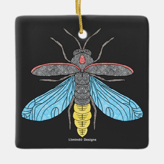 Firefly (schwarz) - Keramik Ornament (Vorderseite)
