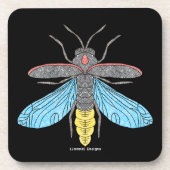 Firefly (schwarz) - Kunststoff-Untersetzer Getränkeuntersetzer (Vorderseite)