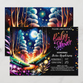 Firefly-Verzauberung Woodland-Babydusche Einladung (Vorne/Hinten)