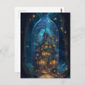 Firefly Village | Fantasy Digital Art Postkarte (Vorne/Hinten)