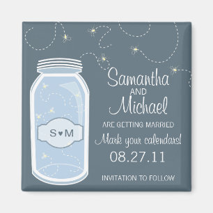 Firefly & Vintag Mason Jar Save the Date Magnet