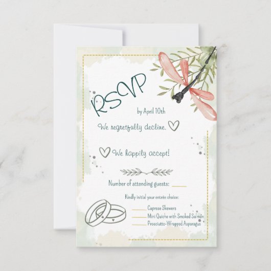 Firefly Watercolor RSVP Karte (Vorderseite)