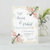 Firefly Watercolor Wedding Einladung (Stehend Vorderseite)