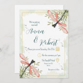 Firefly Watercolor Wedding Einladung (Vorne/Hinten)