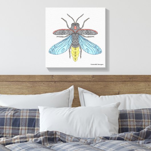 Firefly (weiß) - Canvas Print Leinwanddruck (Insitu (Schlafzimmer))