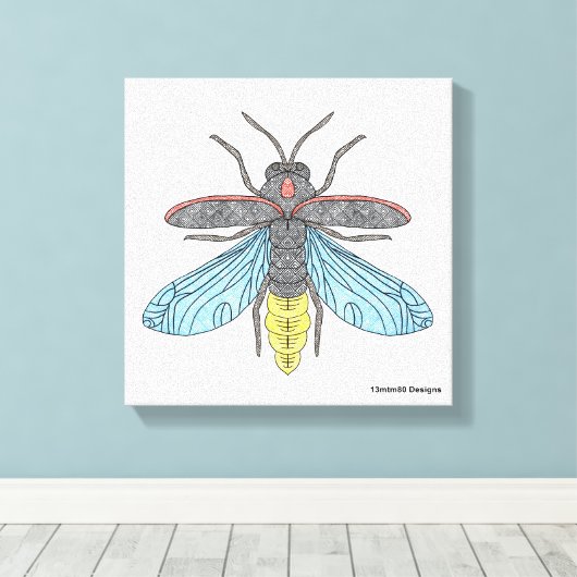 Firefly (weiß) - Canvas Print Leinwanddruck (Insitu (Holzboden))