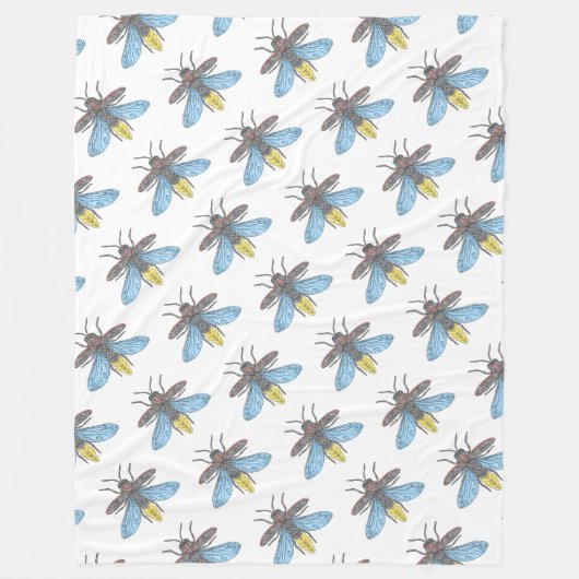 Firefly (weiß) - Fleece Blanket (Vorderseite)