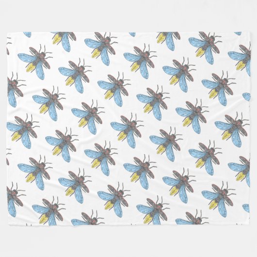 Firefly (weiß) - Fleece Blanket (Vorderseite (Horizontal))