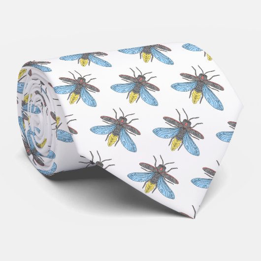 Firefly (weiß) - Neck Tie Krawatte (Gerollt)