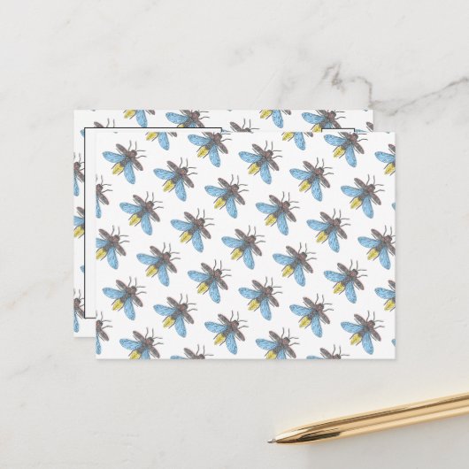 Firefly (weiß) - Postkarte (Vorderseite/Rückseite Beispiel)