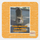Firefox Ausschüsse Quadratischer Aufkleber (Vorderseite)