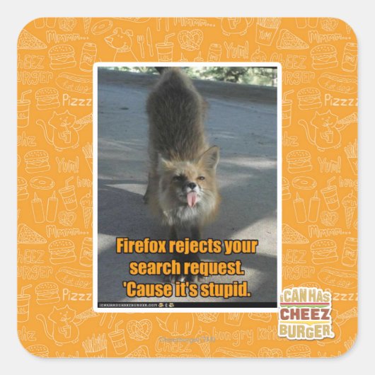 Firefox Ausschüsse Quadratischer Aufkleber (Vorderseite)
