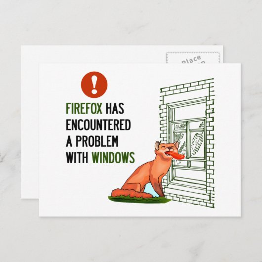 Firefox hat ein Problem mit Windows gefunden Postkarte (Vorne/Hinten)