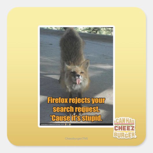 Firefox lehnt ab quadratischer aufkleber (Vorderseite)