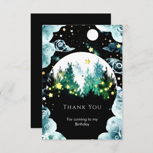 Firefsy Whimsy Woodland Geburtstag Dankeskarte (Vorne/Hinten)