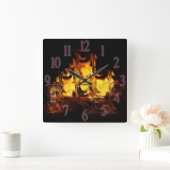 FireGlass Quadratische Wanduhr (Zuhause)