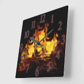 FireGlass Quadratische Wanduhr (Winkel)