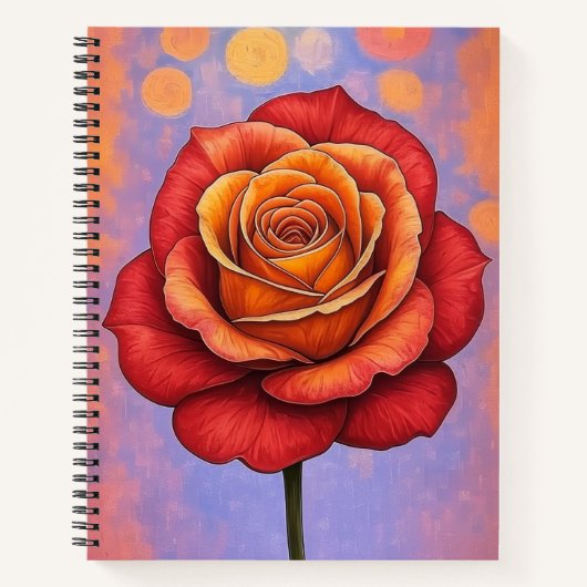 Fireheart Träumerische Rose Stationär Notizbuch (Vorderseite)