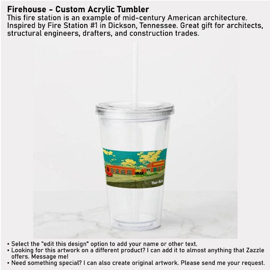 Firehouse - Custom Acrylic Tumbler Acryltrinkbecher