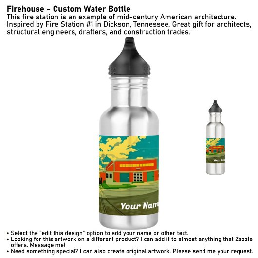 Firehouse - Custom Water Bottle Edelstahlflasche