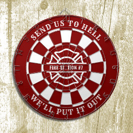Firehouse Fire Station Fireman Dartboard and Darts Dartscheibe