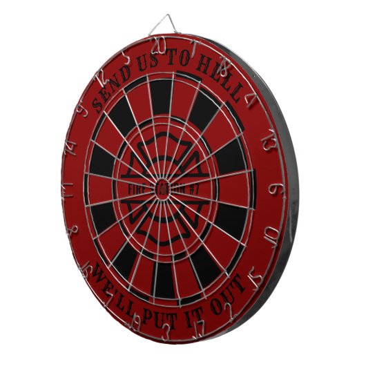 Firehouse Fire Station Fireman Dartboard and Darts Dartscheibe (Vorderseite rechts)