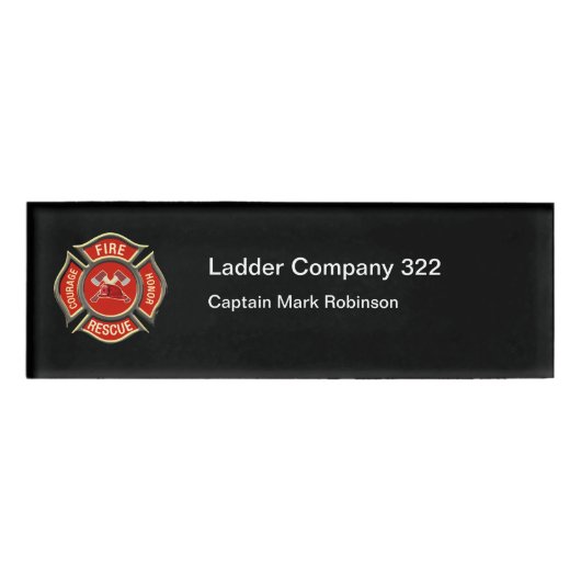 FIrehouse FIrefighter Captain Namenschild (Vorderseite)