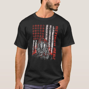 Fireman American Flag Gasmask Feuerwehrmann Ruder T-Shirt