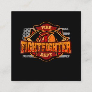 Fireman American Flag Red Line US Firefighter Gift Quadratische Visitenkarte