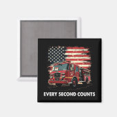 Fireman American Flag Thin Red Line Feuerwehrmann Magnet (Vorderseite/Rückseite)