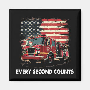 Fireman American Flag Thin Red Line Feuerwehrmann Magnet