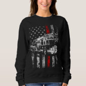 Fireman American Flag Thin Red Line Feuerwehrmann Sweatshirt (Vorderseite)