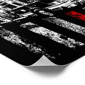 Fireman American Flag Thin Red Line Firefighter  Poster (Ecke)