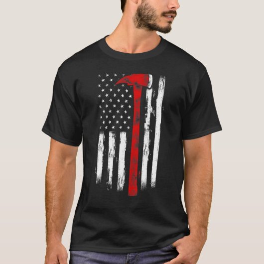 Fireman Ax Fire Department Firefighter American Ax T-Shirt (Vorderseite)