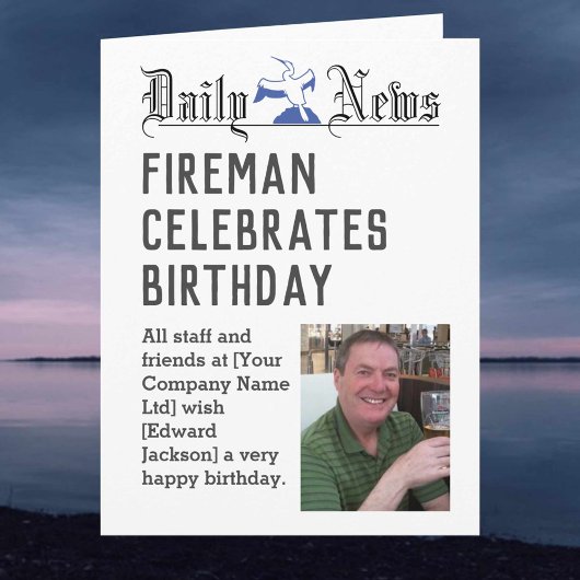 Fireman Birthday Card zum Personalisieren Karte